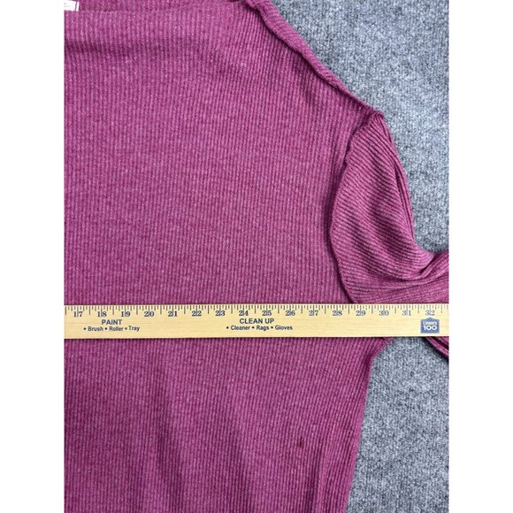 Free People We The Free Shirt Womens Large Pink Ribbed Dolman Boat Neck Thermal - Picture 5 of 8